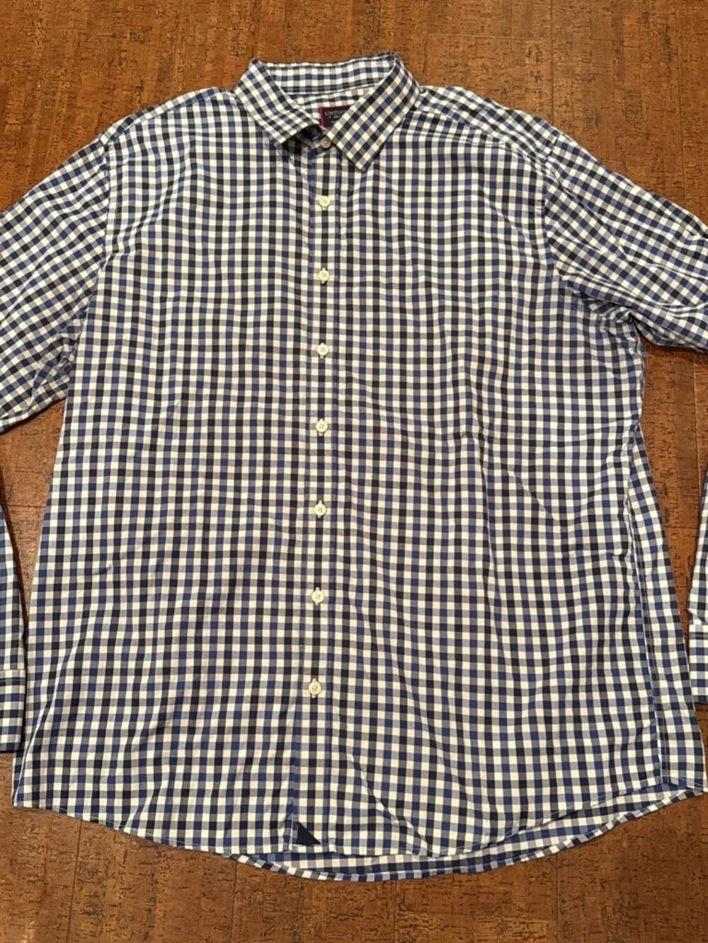 Untuckit XXL 2XL Tall Nylon Check Long Sleeve Button Down Shirt
